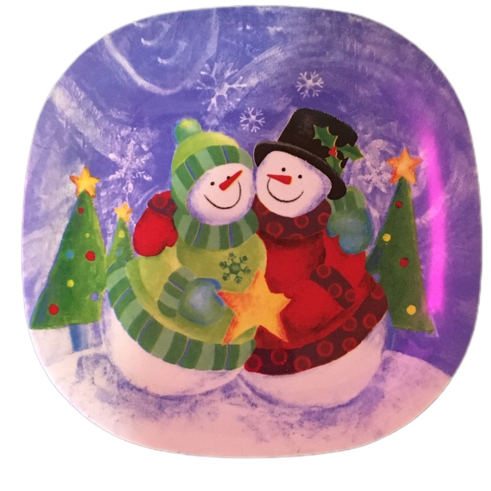 Festive Snowman Holiday Plate